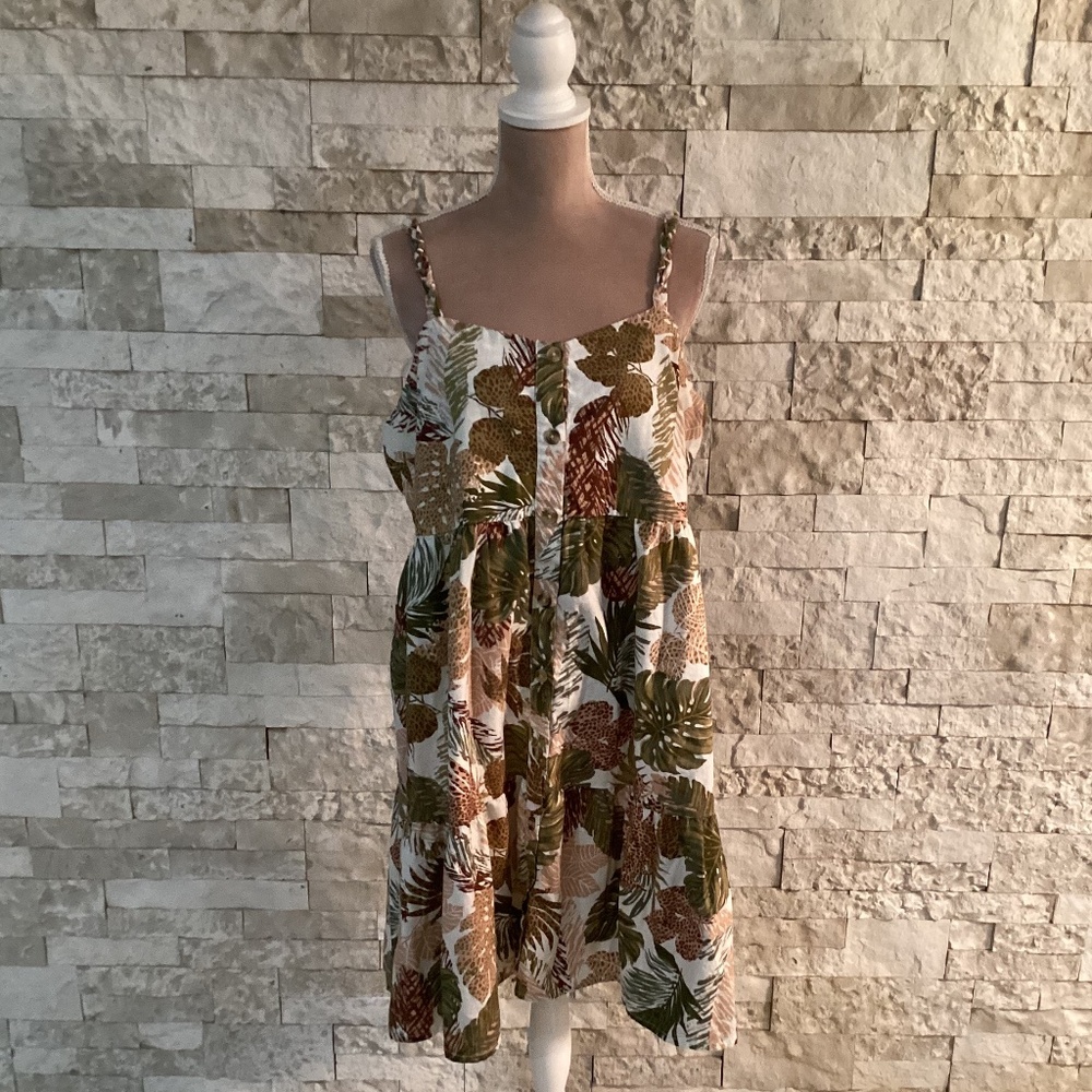 BeachLunchLounge Jadon Women's Braided Strap Button Front Sundress